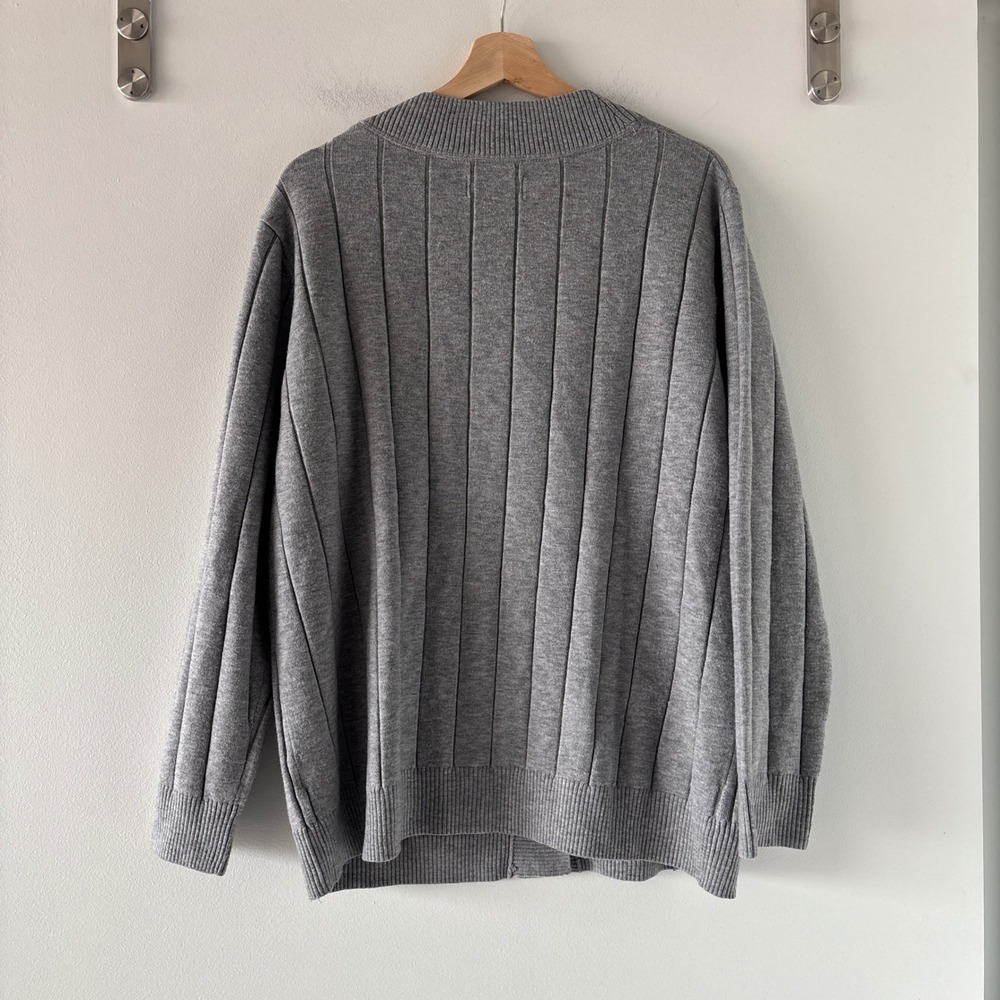 Lake Grey Ribbed Button Up Cardigan Sweater - Picture 8 of 10